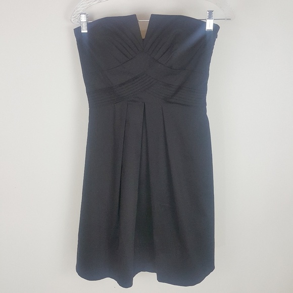 NWT WHBM Strapless Notched Cocktail Dress 0 Black - Picture 3 of 8